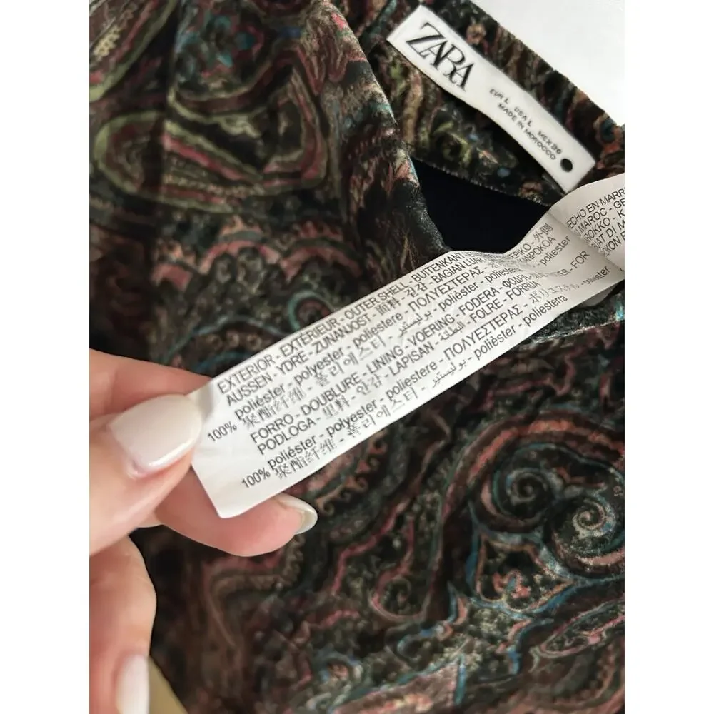 Zara Velvet Paisley Min Skirt L Whimsigoth Grunge Indie Fairly
